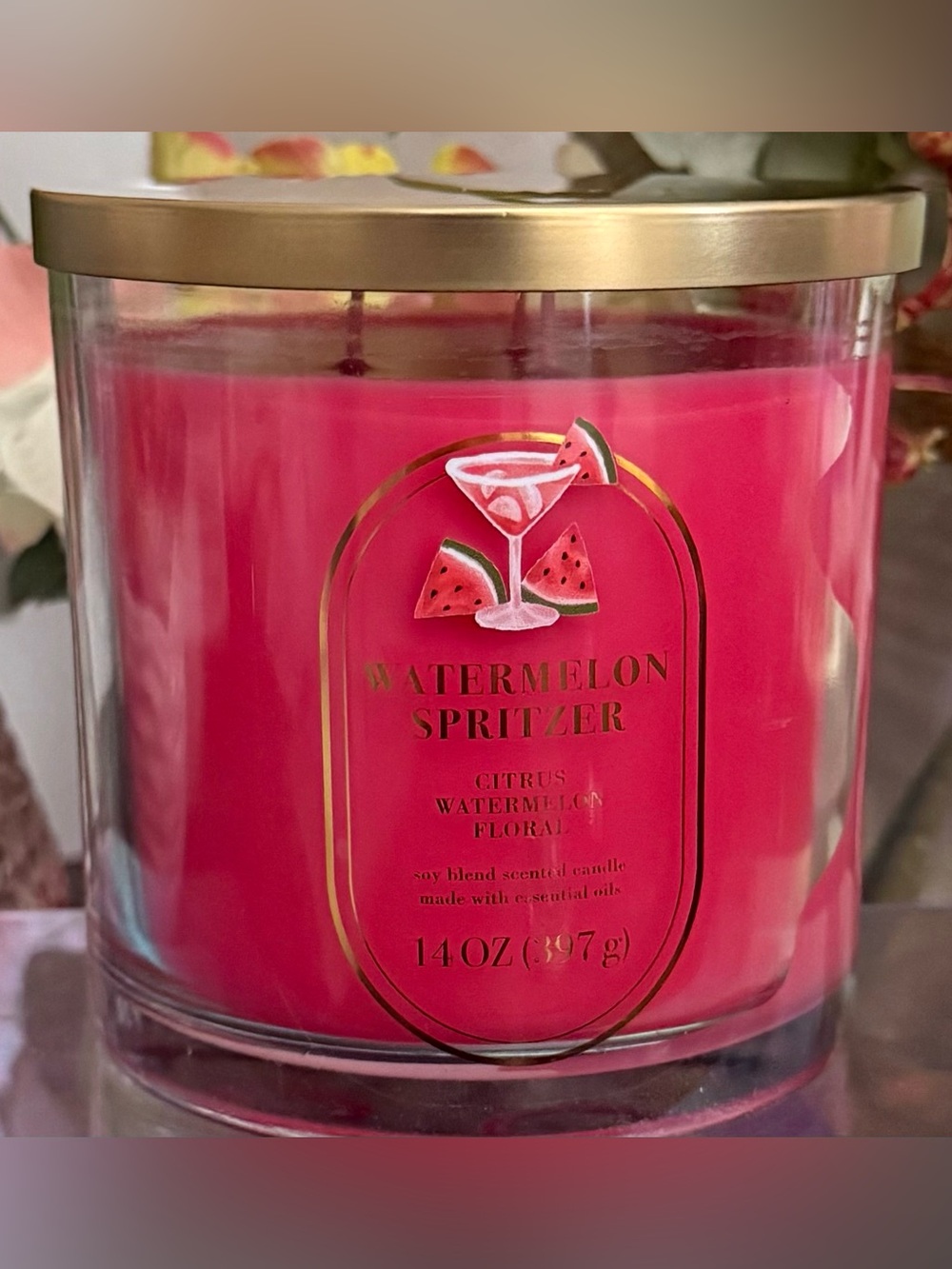 🆕🍉 SONOMA “WATERMELON SPRITZER” 3-WICK CANDLE. SOY WAX BLEND. BRAND NEW.